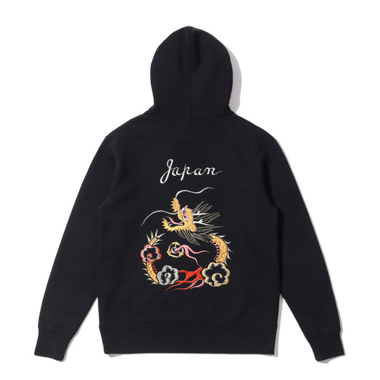 テーラー東洋 Lot No. TT69301 / SUKA HOODED PARKA EMBROIDERED “DRAGON” クルースウェットパーカー 裏起毛 フーディー ブラック メンズ