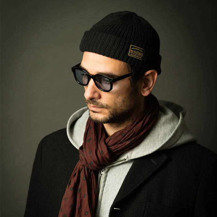 ミスターファットマン 5191010 Hue ブラック メンズ ワッチキャップ 帽子 ショート丈 ニットキャップ ニットワッチ