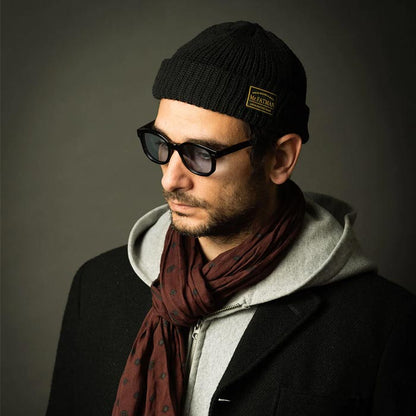 ミスターファットマン 5191010 Hue ブラック メンズ ワッチキャップ 帽子 ショート丈 ニットキャップ ニットワッチ