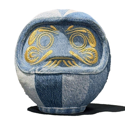ミカヅキショウテン アップサイクルアートだるま DENIM:GOLD