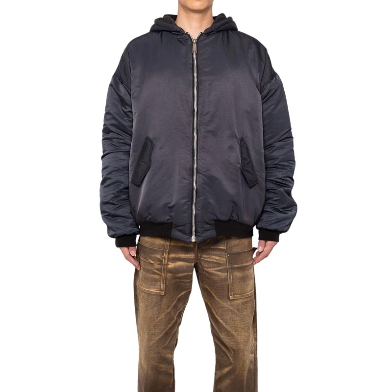 カミヤ G13HD022 Reversible Hooded Blouson ブラック リバーシブルフーデッドブルゾン ジップアップ パーカー