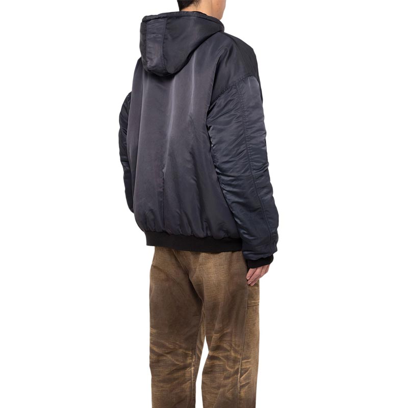 カミヤ G13HD022 Reversible Hooded Blouson ブラック リバーシブルフーデッドブルゾン ジップアップ パーカー