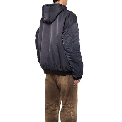 カミヤ G13HD022 Reversible Hooded Blouson ブラック リバーシブルフーデッドブルゾン ジップアップ パーカー