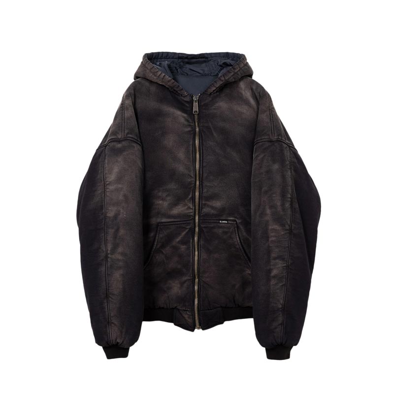 カミヤ G13HD022 Reversible Hooded Blouson ブラック リバーシブルフーデッドブルゾン ジップアップ パーカー