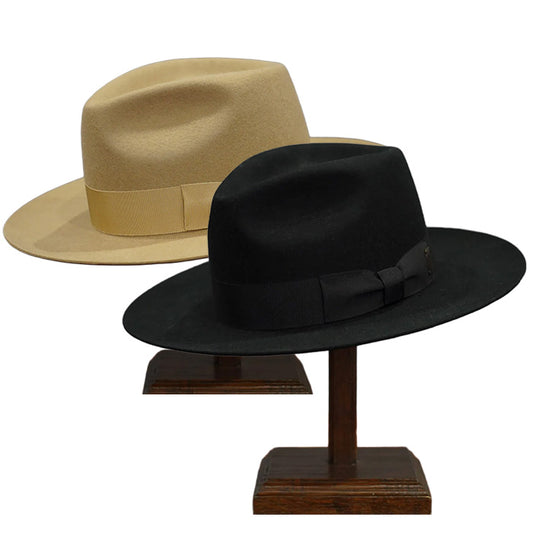 MrFATMAN [ J.J. WILLIAMS FEDORA By Mr.FATMAN ] BIRDSEYE WOOL 6253004: BLACK