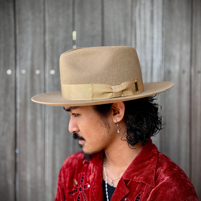 MrFATMAN [ J.J. WILLIAMS FEDORA By Mr.FATMAN ] BIRDSEYE WOOL 6253004: BLACK