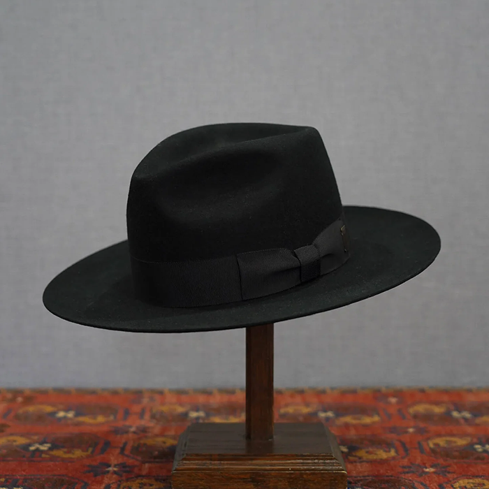MrFATMAN [ J.J. WILLIAMS FEDORA By Mr.FATMAN ] BIRDSEYE WOOL 6253004: BLACK