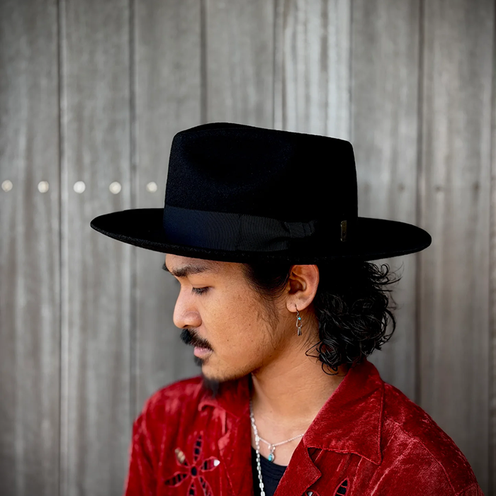 MrFATMAN [ J.J. WILLIAMS FEDORA By Mr.FATMAN ] BIRDSEYE WOOL 6253004: BLACK