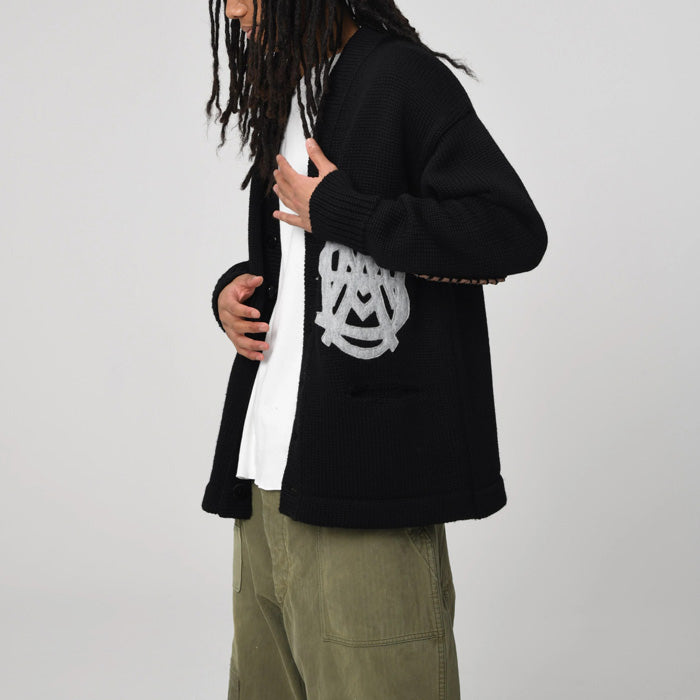バウワウ BW2302-UWPC USMA WEST POINT CARDIGAN BLACK USMAウェストポイントパッチ カーディガン ブラック メンズ