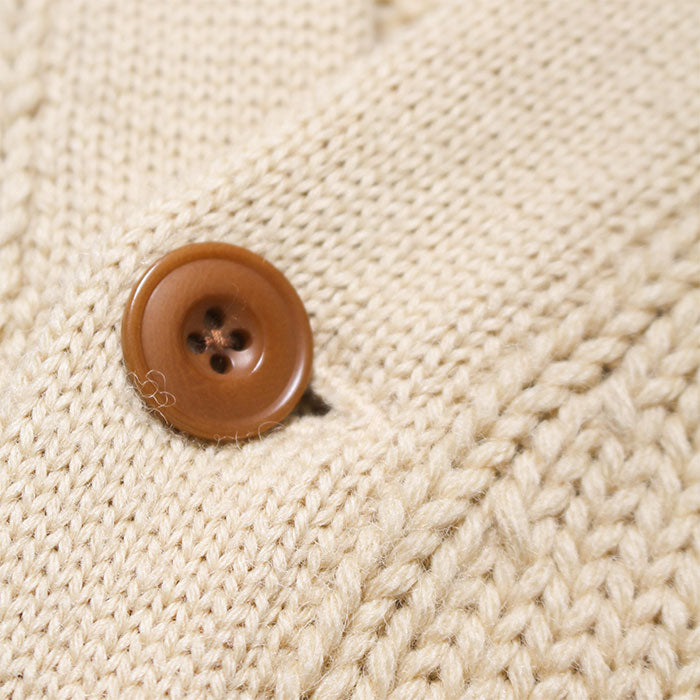 バウワウ BW221-RFJFC RECOGNIZE LETTERED CARDIGAN：BEIGE STAIN