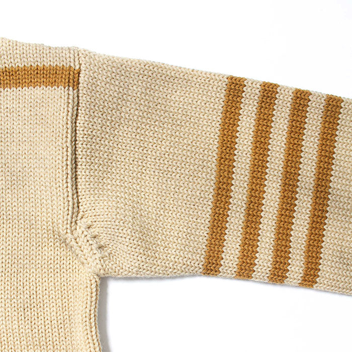 バウワウ BW221-RFJFC RECOGNIZE LETTERED CARDIGAN：BEIGE STAIN