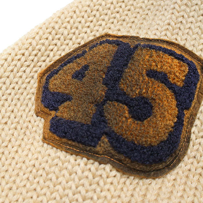 バウワウ BW221-RFJFC RECOGNIZE LETTERED CARDIGAN：BEIGE STAIN