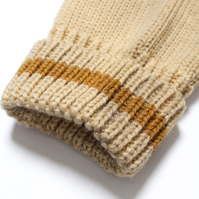 バウワウ BW221-RFJFC RECOGNIZE LETTERED CARDIGAN：BEIGE STAIN