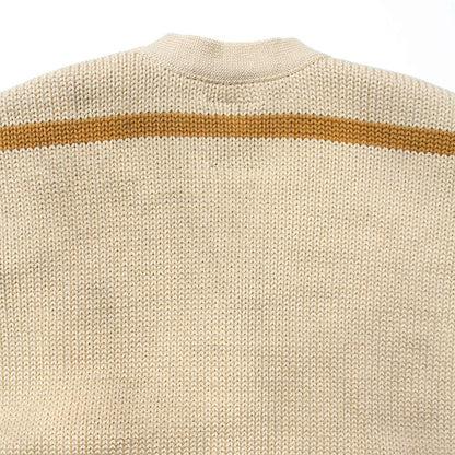 バウワウ BW221-RFJFC RECOGNIZE LETTERED CARDIGAN：BEIGE STAIN