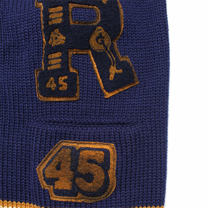 バウワウ BW221-RFJFC RECOGNIZE LETTERED CARDIGAN：BLUE STAIN