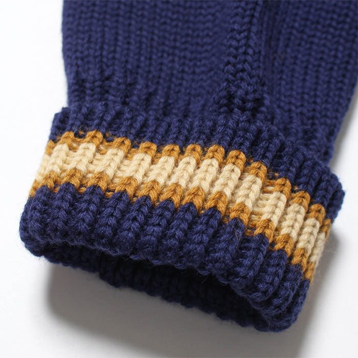 バウワウ BW221-RFJFC RECOGNIZE LETTERED CARDIGAN：BLUE STAIN
