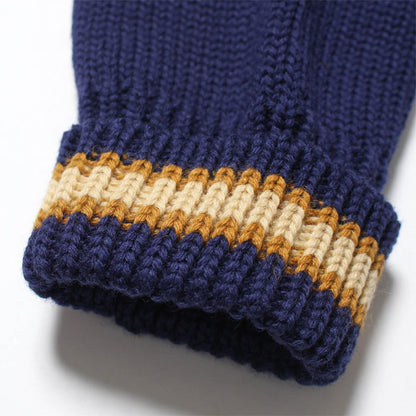 バウワウ BW221-RFJFC RECOGNIZE LETTERED CARDIGAN：BLUE STAIN