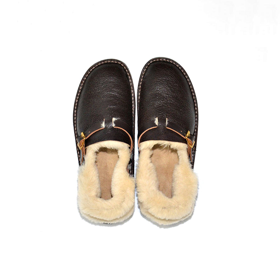 トーキョーサンダル TS-C01 HEEL HOLD SLIP-ON DBR × BEIGE メンズ レザーサンダル