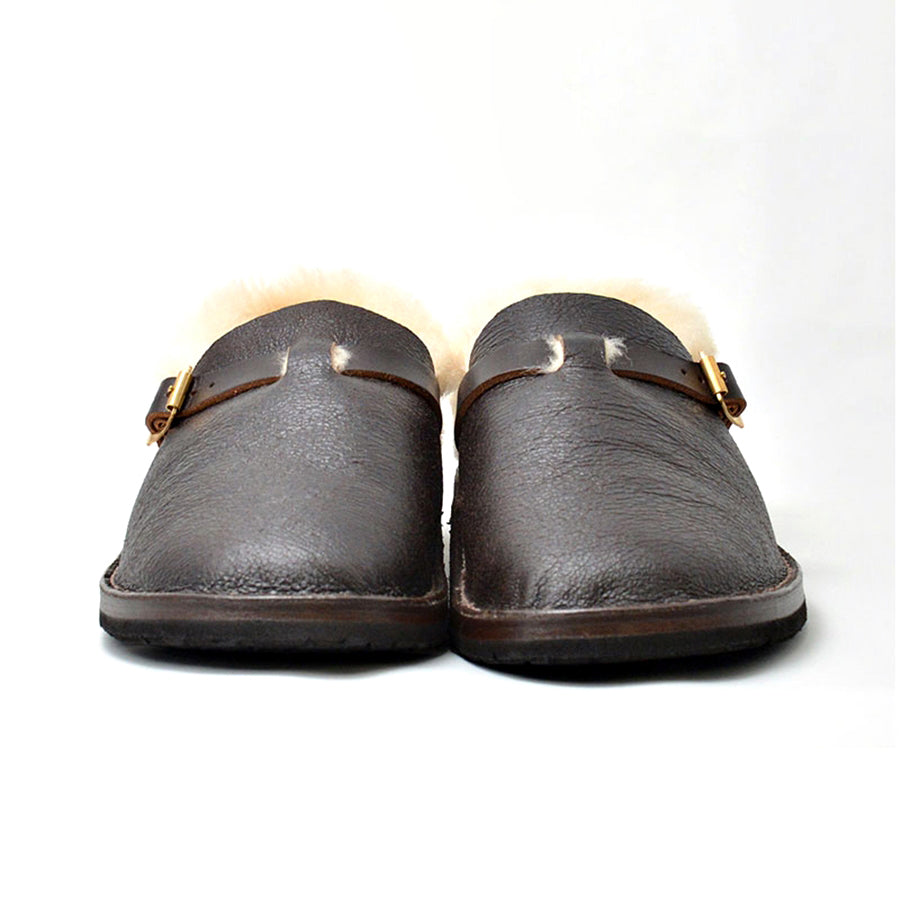 トーキョーサンダル TS-C01 HEEL HOLD SLIP-ON DBR × BEIGE メンズ レザーサンダル