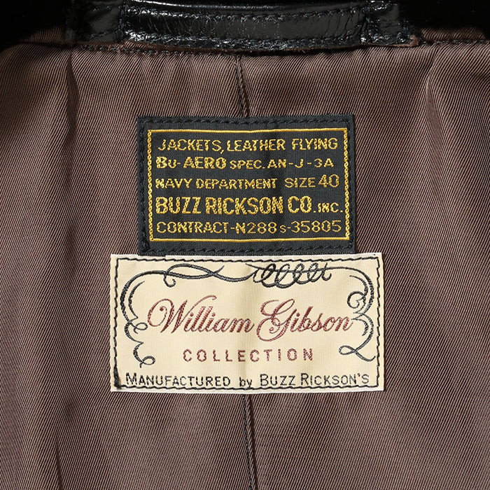 BUZZ RICKSON'S Lot No. BR80655 / WILLIAM GIBSON COLLECTION Type BLACK AN-J-3A HORSEHIDE MODEL