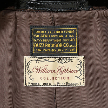 BUZZ RICKSON'S Lot No. BR80655 / WILLIAM GIBSON COLLECTION Type BLACK AN-J-3A HORSEHIDE MODEL