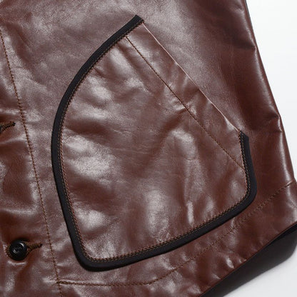 Mest.C[Horse Hide Leather Vest] :BROWN