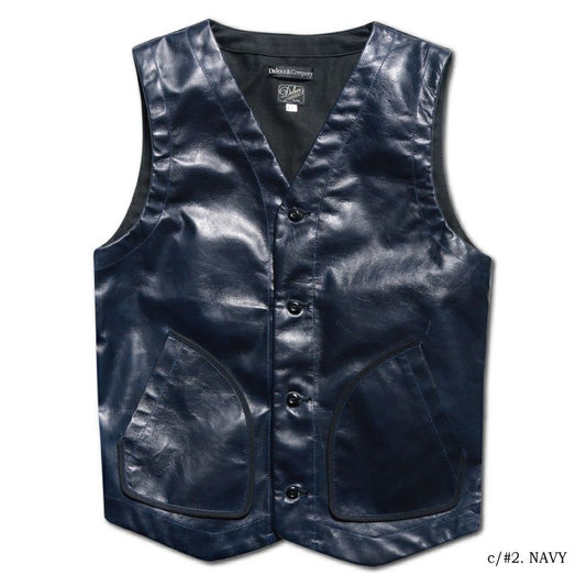 Mest.C[Horse Hide Leather Vest] :BROWN
