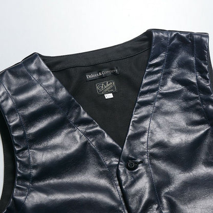 Mest.C[Horse Hide Leather Vest] :BROWN