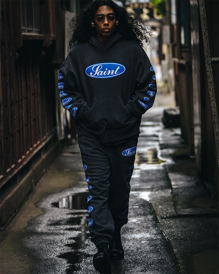 SAINT Mxxxxxx HOODIE/LOVE AMONG/BLACK/SM-HR1-0000-053 プルオーバーパーカー