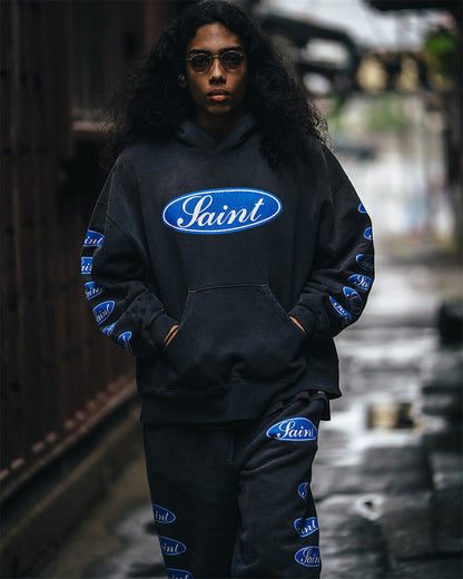 SAINT Mxxxxxx HOODIE/LOVE AMONG/BLACK/SM-HR1-0000-053 プルオーバーパーカー