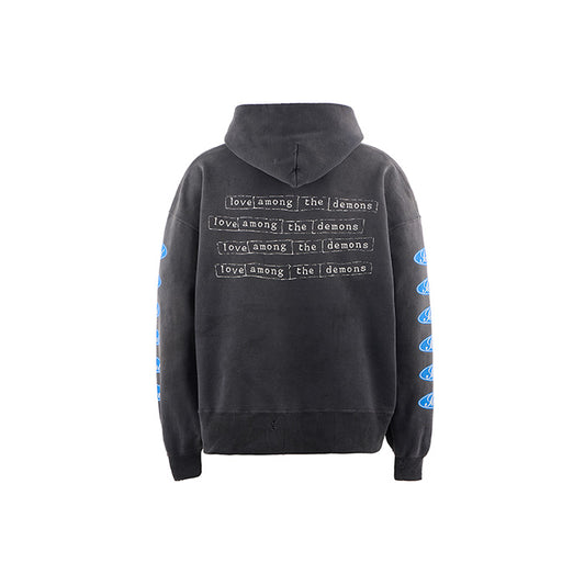 SAINT Mxxxxxx HOODIE/LOVE AMONG/BLACK/SM-HR1-0000-053 プルオーバーパーカー