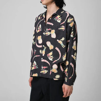 BOWWOW BWU-SAFS SPACE AGE FLANNEL SHIRT BLACK