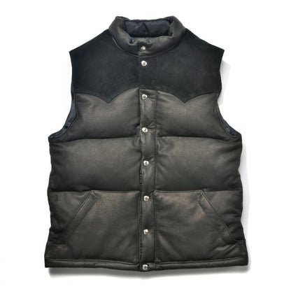 ジョーマッコイ MJ22119 DEERSKIN DOWN VEST ブラック 030 メンズ ディアスキン ダウンベスト