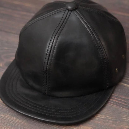 ミスターファットマン 5224012 CLARION KING レザー ショートブリム キャップ  ブラック