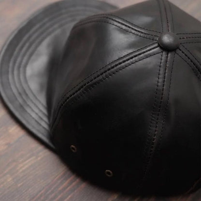 ミスターファットマン 5224012 CLARION KING レザー ショートブリム キャップ  ブラック
