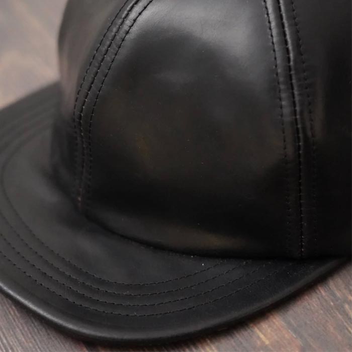 ミスターファットマン 5224012 CLARION KING レザー ショートブリム キャップ  ブラック