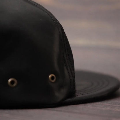 ミスターファットマン 5224012 CLARION KING レザー ショートブリム キャップ  ブラック
