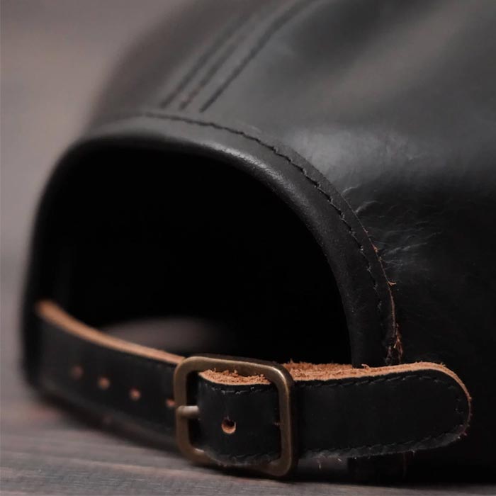 ミスターファットマン 5224012 CLARION KING レザー ショートブリム キャップ  ブラック