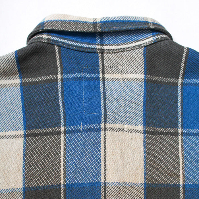 バウワウ BW2302-RAFS REPAIR AGEING FLANNEL SHIRTS BLUE DAMAGE AGEING ヴィンテージネルシャツ ブルー メンズ