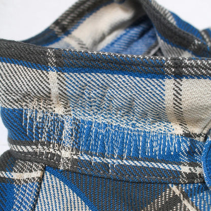 バウワウ BW2302-RAFS REPAIR AGEING FLANNEL SHIRTS BLUE DAMAGE AGEING ヴィンテージネルシャツ ブルー メンズ