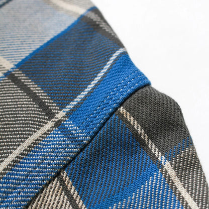 バウワウ BW2302-RAFS REPAIR AGEING FLANNEL SHIRTS BLUE DAMAGE AGEING ヴィンテージネルシャツ ブルー メンズ