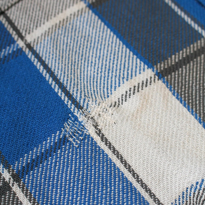 バウワウ BW2302-RAFS REPAIR AGEING FLANNEL SHIRTS BLUE DAMAGE AGEING ヴィンテージネルシャツ ブルー メンズ