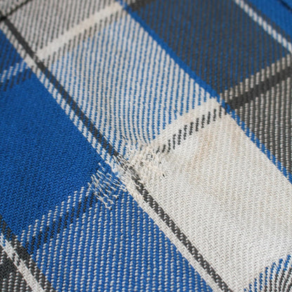 バウワウ BW2302-RAFS REPAIR AGEING FLANNEL SHIRTS BLUE DAMAGE AGEING ヴィンテージネルシャツ ブルー メンズ