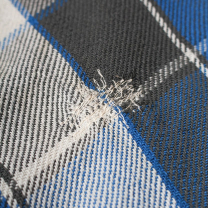 バウワウ BW2302-RAFS REPAIR AGEING FLANNEL SHIRTS BLUE DAMAGE AGEING ヴィンテージネルシャツ ブルー メンズ