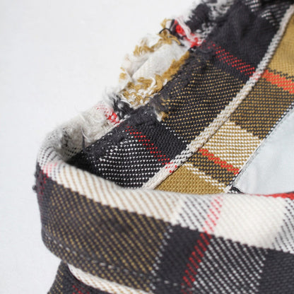 BOWWOW BW2302-RAFS REAPAIR AGEING FLANNEL SHIRTS BEIGE DAMAGE ヴィンテージネルシャツ ベージュ メンズ