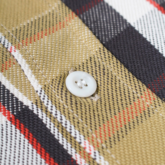 BOWWOW BW2302-RAFS REAPAIR AGEING FLANNEL SHIRTS BEIGE DAMAGE ヴィンテージネルシャツ ベージュ メンズ