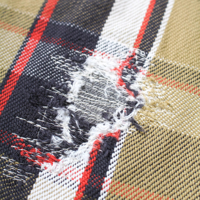 BOWWOW BW2302-RAFS REAPAIR AGEING FLANNEL SHIRTS BEIGE DAMAGE ヴィンテージネルシャツ ベージュ メンズ