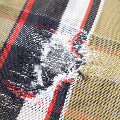 BOWWOW BW2302-RAFS REAPAIR AGEING FLANNEL SHIRTS BEIGE DAMAGE ヴィンテージネルシャツ ベージュ メンズ