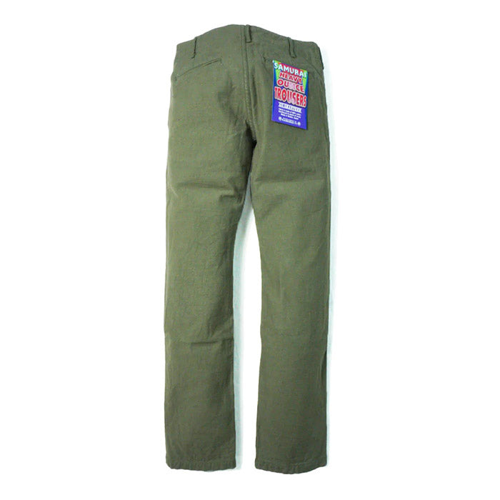 サムライジーンズ SJ42BP ヘビーバックサテントラウザーズ ベイカーパンツ ワンウォッシュ オリーブ