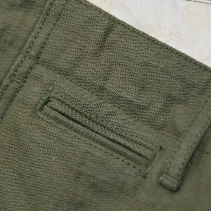 サムライジーンズ SJ42BP ヘビーバックサテントラウザーズ ベイカーパンツ ワンウォッシュ オリーブ